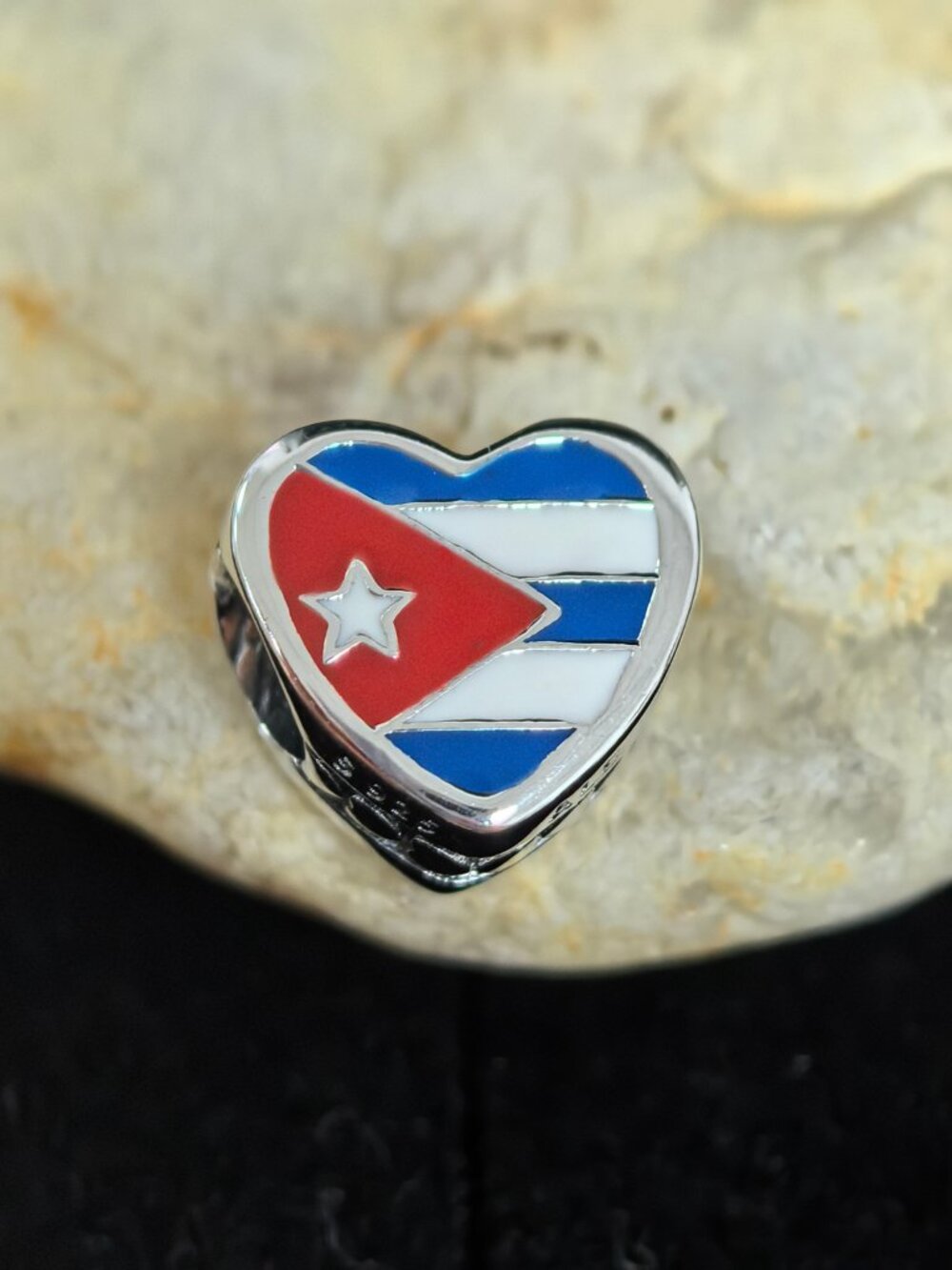 Pandora Cuba Flag Bracelet Heart Bead Charm, S925 Silver Jewelry (Women's)